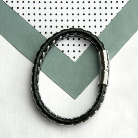 Personalised Men’s Metal Detailed Leather Bracelet: 3 - Bracelets By Gift Moments