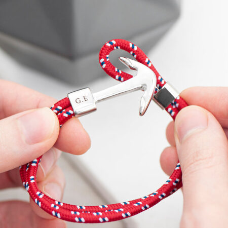 Personalised Men’s Nautical Anchor Rope Bracelets: 6 - Bracelets By Gift Moments