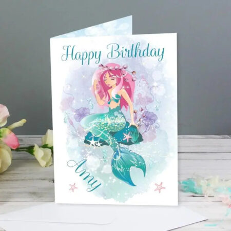 Personalised Mermaid Card: 2 - Greeting Cards By Gift Moments