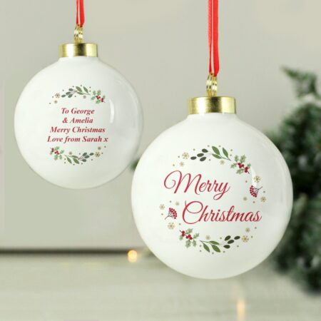 Personalised Merry Christmas Bauble: 6 - Christmas Baubles By Gift Moments