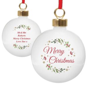 Personalised Merry Christmas Bauble: 5 - Christmas Baubles By Gift Moments