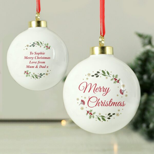 Personalised Merry Christmas Bauble: 1 - Christmas Baubles By Gift Moments