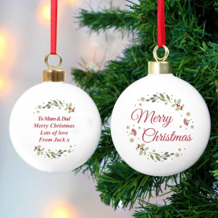 Personalised Merry Christmas Bauble: 4 - Christmas Baubles By Gift Moments
