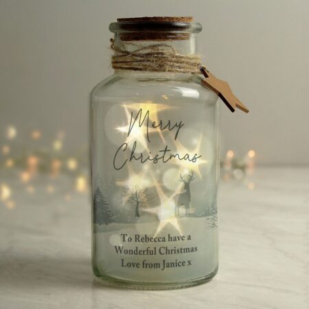 Personalised Merry Christmas LED Glass Jar: 5 - LED Lighting By Gift Moments