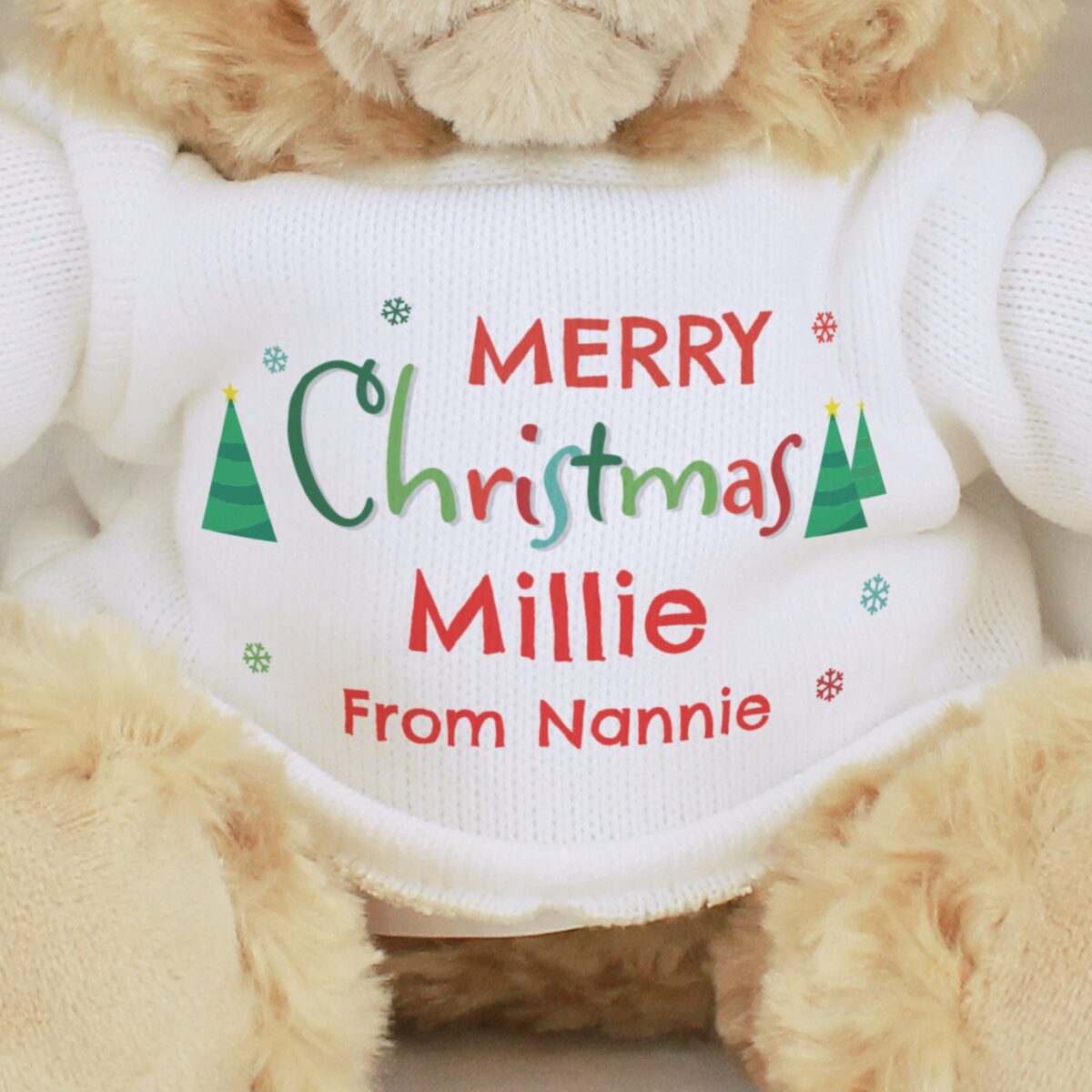 Personalised merry christmas teddy bear