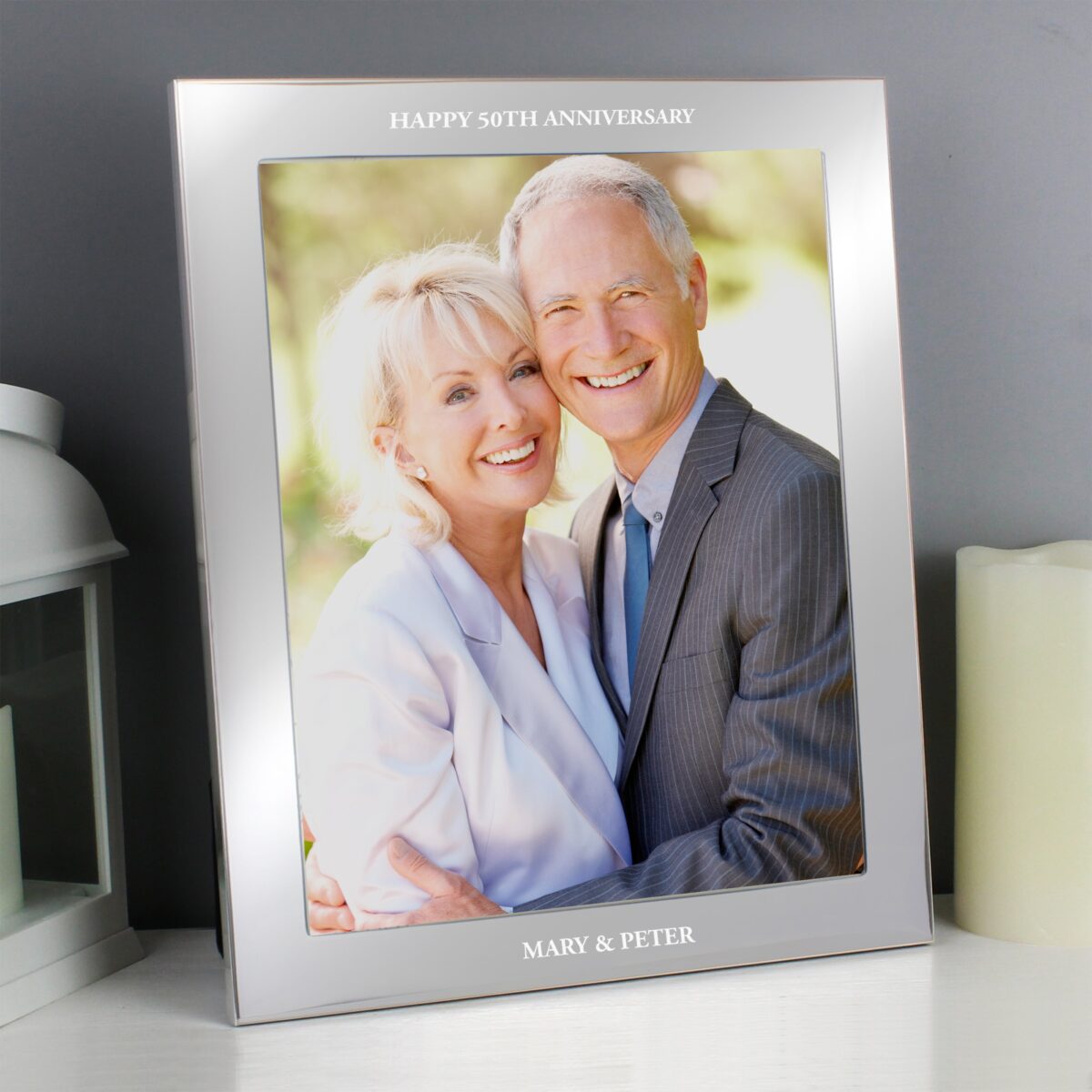 Personalised Any Message 10x8 Silver Photo Frame: 7 - Photo Frames By Gift Moments
