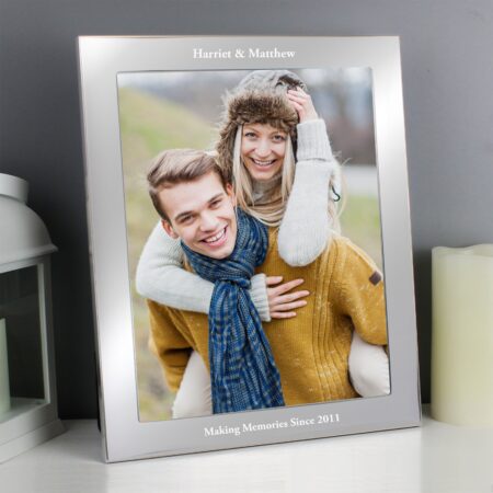 Personalised Any Message 10x8 Silver Photo Frame: 2 - Photo Frames By Gift Moments
