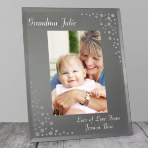 Personalised Any Message 6x4 Diamante Glass Photo Frame: 4 - Photo Frames By Gift Moments
