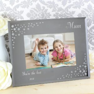 Personalised Any Message 6x4 Landscape Diamante Glass Photo Frame: 4 - Photo Frames By Gift Moments