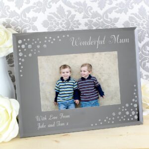 Personalised Any Message 6x4 Landscape Diamante Glass Photo Frame: 5 - Photo Frames By Gift Moments