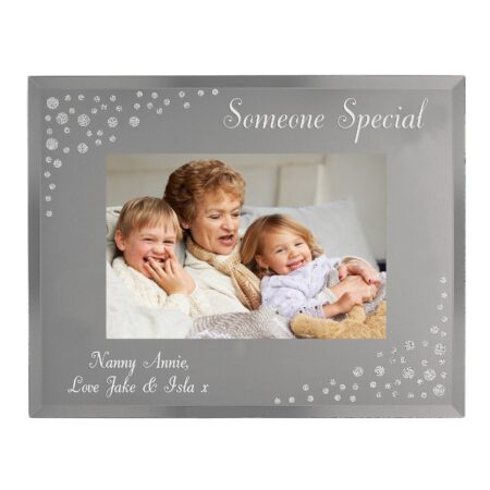 Personalised Any Message 6x4 Landscape Diamante Glass Photo Frame: 7 - Photo Frames By Gift Moments