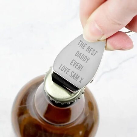 Personalised Any Message Bottle Opener Keyring: 1 - Keyrings By Gift Moments