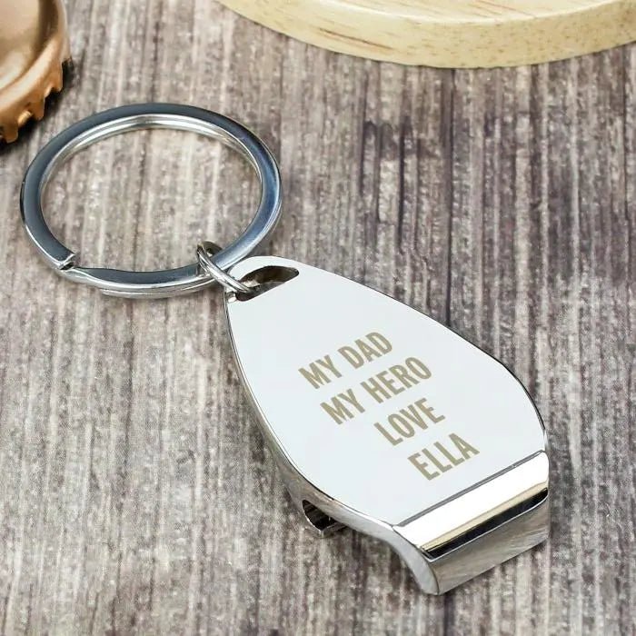 Personalised Any Message Bottle Opener Keyring: 5 - Keyrings By Gift Moments