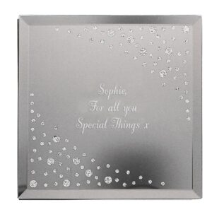 Personalised Any Message Diamante Glass Trinket Box: 4 - Trinket Boxes By Gift Moments