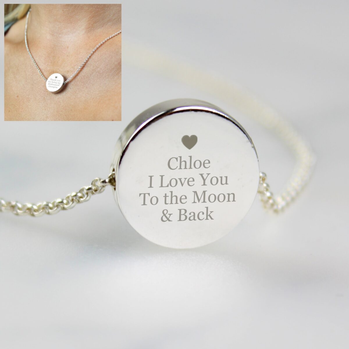 Personalised Any Message Disc Necklace: 6 - Necklaces By Gift Moments