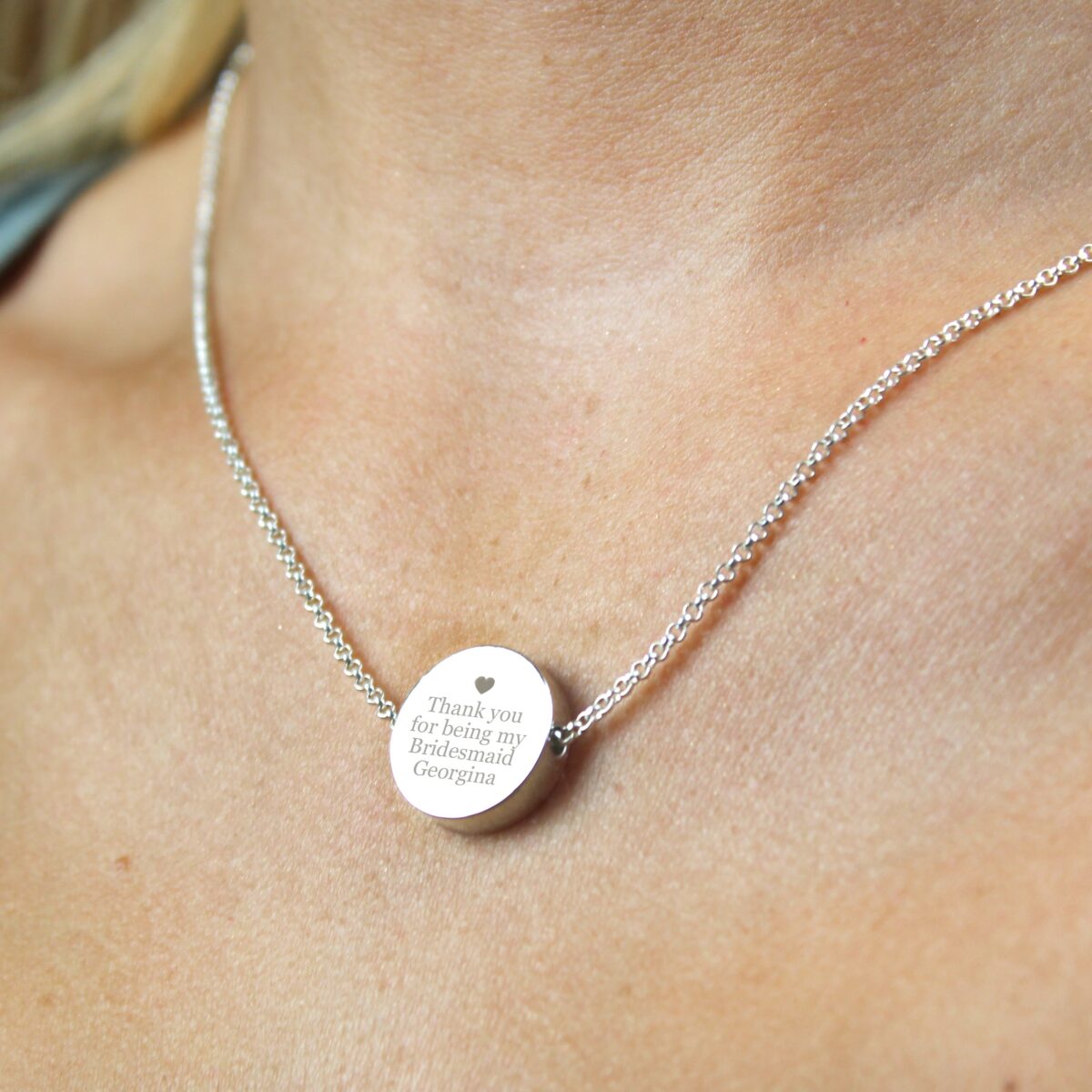 Personalised Any Message Disc Necklace: 8 - Necklaces By Gift Moments