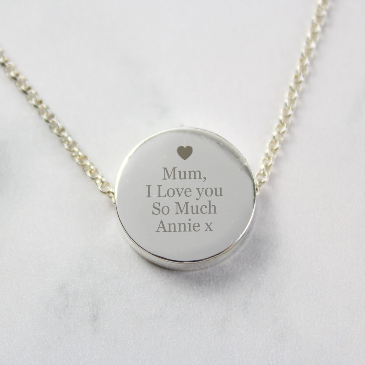 Personalised Any Message Disc Necklace: 7 - Necklaces By Gift Moments