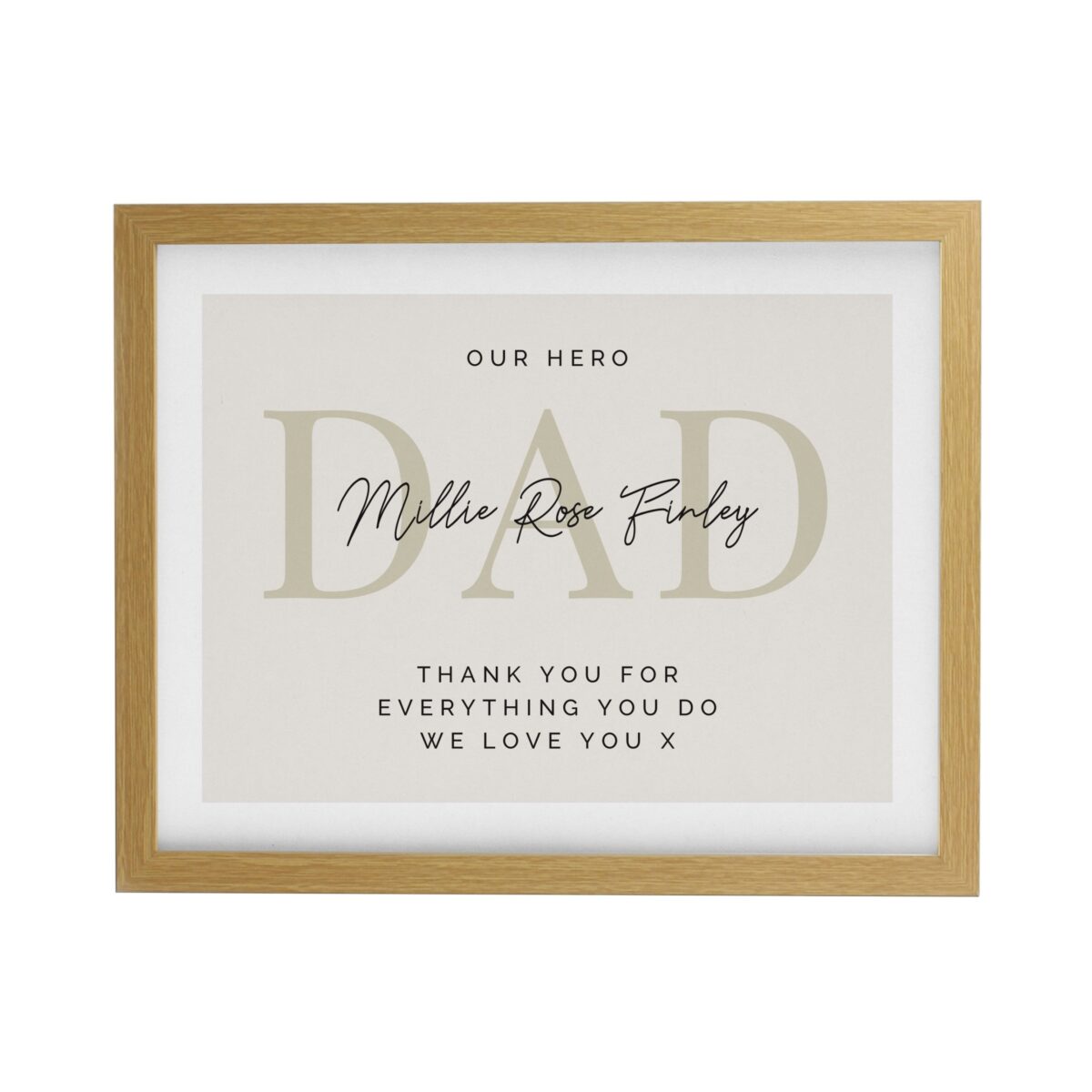 Personalised message framed prints