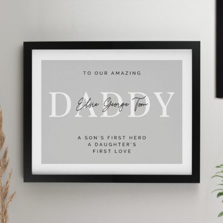 Personalised message framed prints black