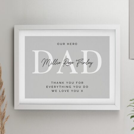 Personalised message framed prints white