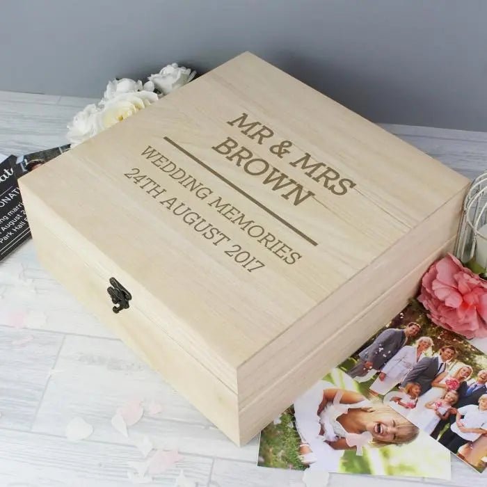 Personalised Any Message Large Wooden Keepsake Box: 3 - Keepsake Boxes By Gift Moments