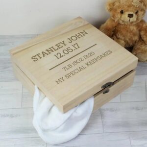 Personalised Any Message Large Wooden Keepsake Box: 5 - Keepsake Boxes By Gift Moments
