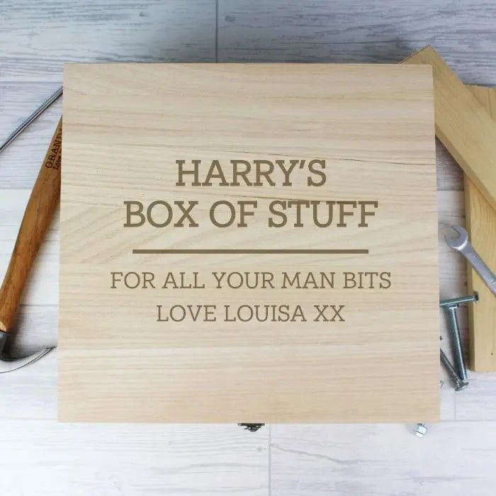 Personalised Any Message Large Wooden Keepsake Box: 6 - Keepsake Boxes By Gift Moments