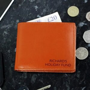 Personalised Message Leather Wallet: 2 - Tan - Wallets & Money Clips By Gift Moments