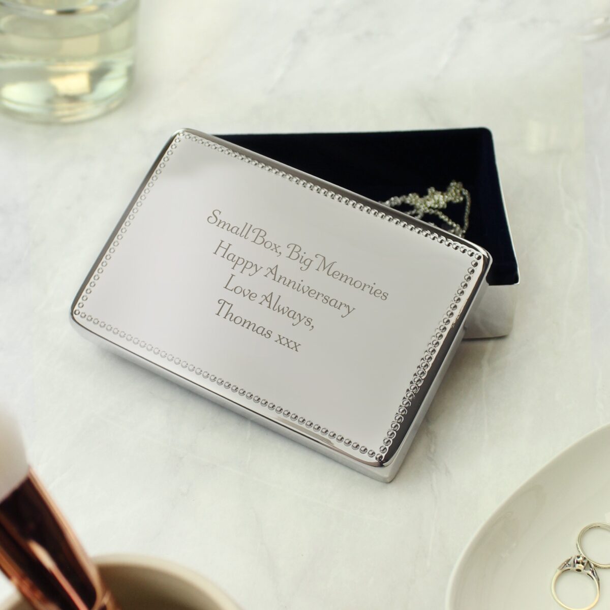 Personalised Any Message Rectangular Jewellery Box: 5 - Jewellery Boxes By Gift Moments