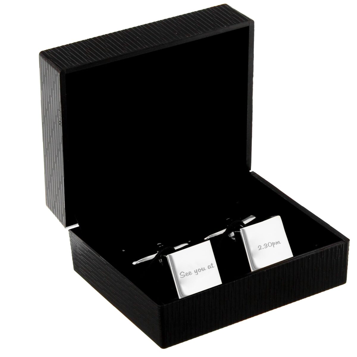 Personalised Any Message Square Cufflinks - 1 line: 3 - Cufflinks & Tie Slides By Gift Moments