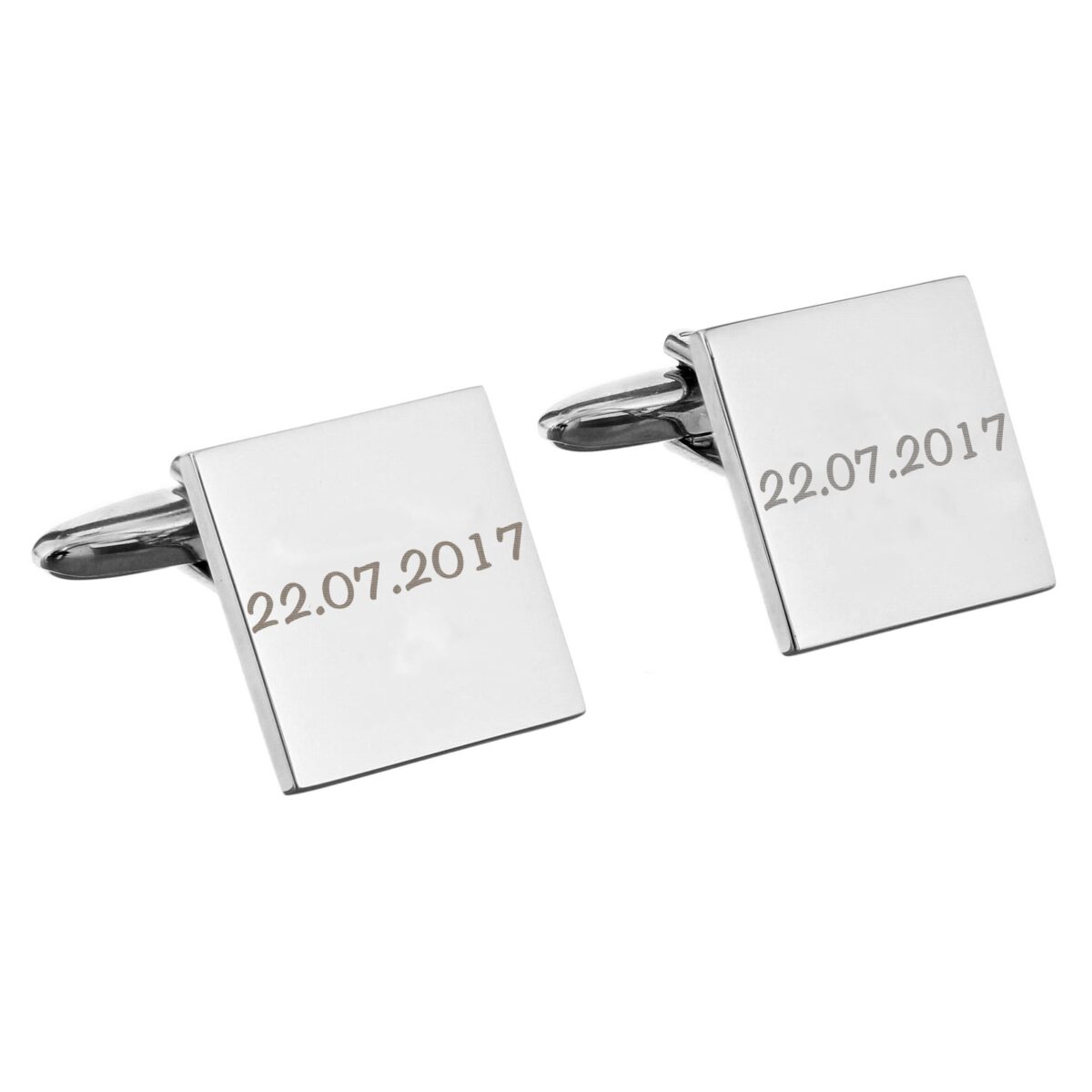 Personalised Any Message Square Cufflinks - 1 line: 4 - Cufflinks & Tie Slides By Gift Moments