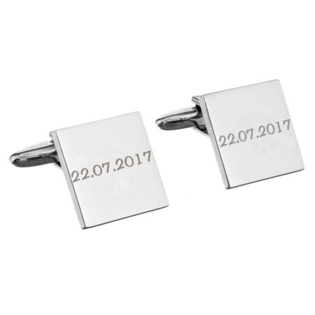 Personalised Any Message Square Cufflinks - 1 line: 4 - Cufflinks & Tie Slides By Gift Moments