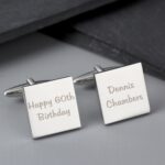 Personalised Any Message Square Cufflinks - 2 lines: 1 - Cufflinks & Tie Slides By Gift Moments