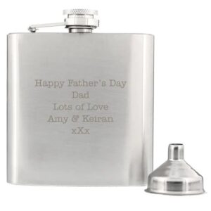 Personalised Any Message Stainless Steel Hip Flask: 4 - Hip Flasks By Gift Moments