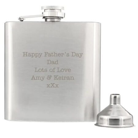 Personalised Any Message Stainless Steel Hip Flask: 4 - Hip Flasks By Gift Moments