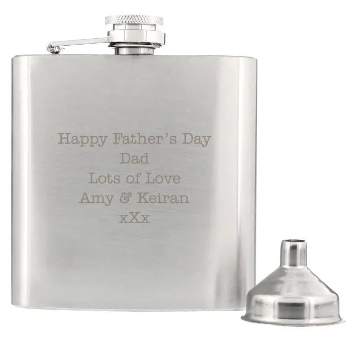 Personalised Any Message Stainless Steel Hip Flask: 4 - Hip Flasks By Gift Moments
