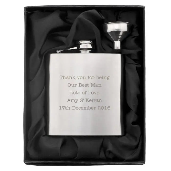 Personalised Any Message Stainless Steel Hip Flask: 3 - Hip Flasks By Gift Moments