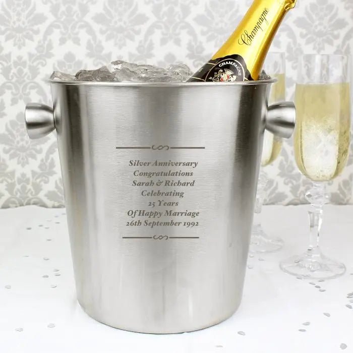 Personalised message stainless steel ice bucket