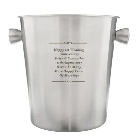 Personalised message stainless steel ice bucket