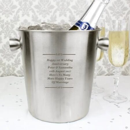 Personalised message stainless steel ice bucket