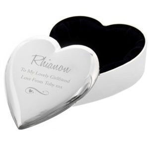 Personalised Any Message Swirls & Hearts Heart Trinket Box: 3 - Trinket Boxes By Gift Moments