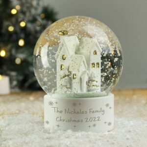 Personalised Message Village Glitter Snow Globe: 5 - Snow Globes By Gift Moments