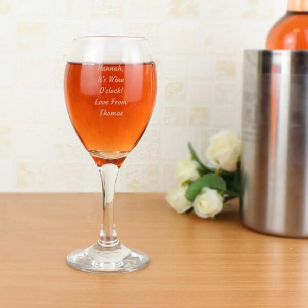 Personalised Any Message Wine Glass: 2 - Wine Glasses By Gift Moments