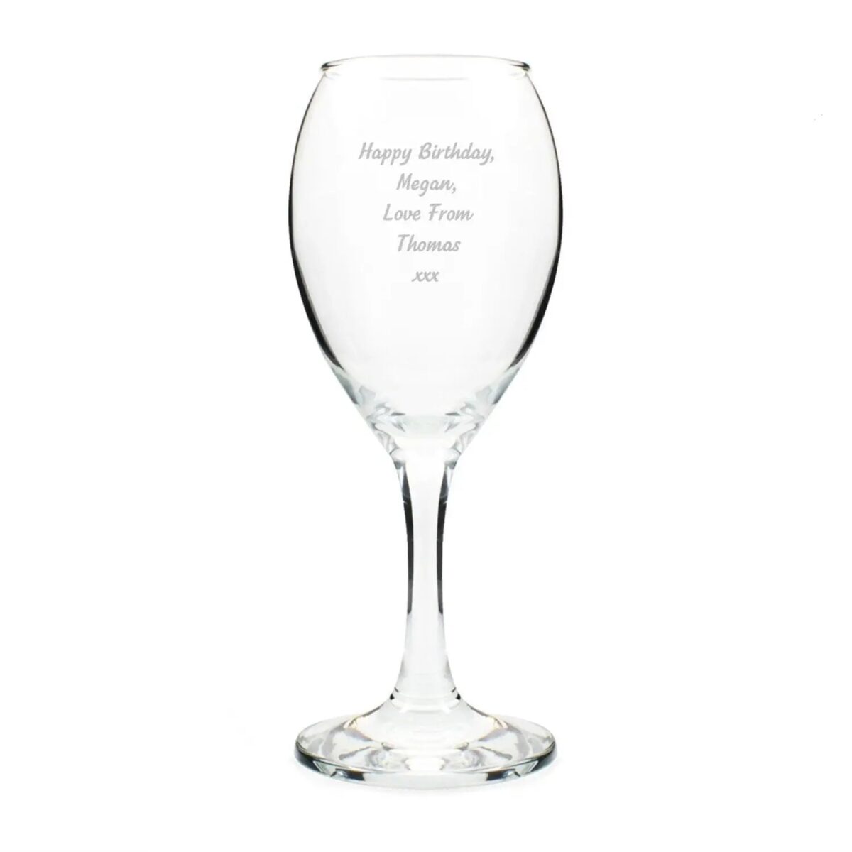 Personalised Any Message Wine Glass: 3 - Wine Glasses By Gift Moments