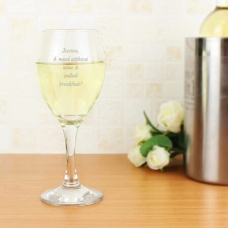 Personalised Any Message Wine Glass: 1 - Wine Glasses By Gift Moments