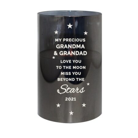 Personalised miss beyond stars smoked glass led candle