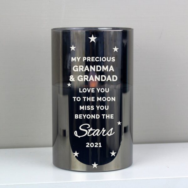 Personalised Miss You Beyond The Stars Smoked Glass LED Candle: 2 - LED Lighting By Gift Moments