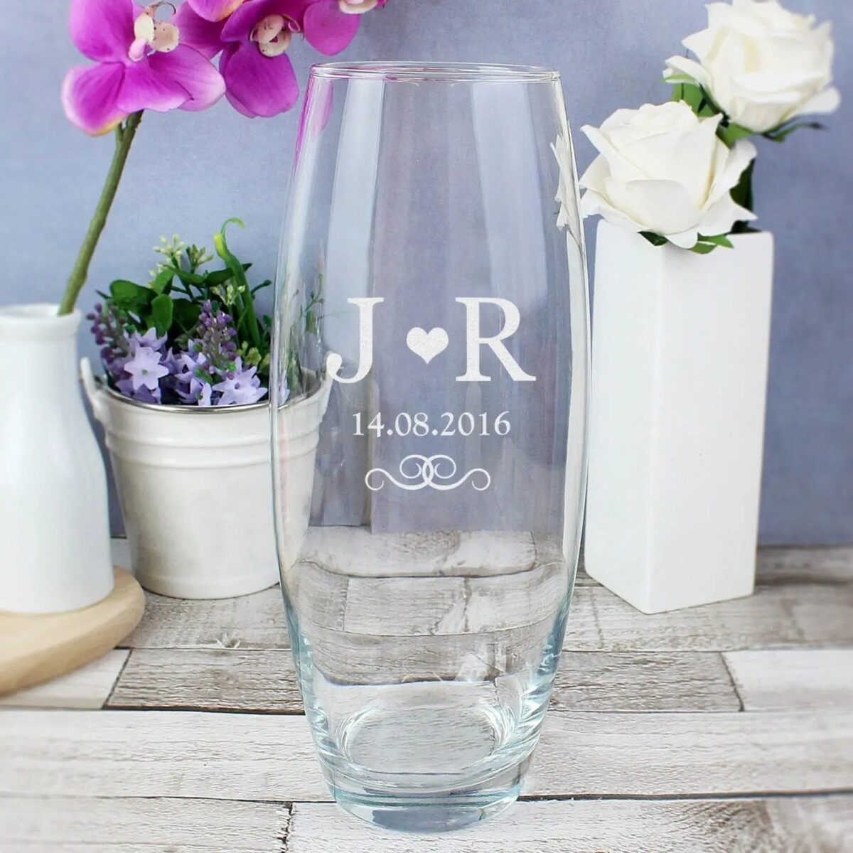 Personalised monogram bullet vase