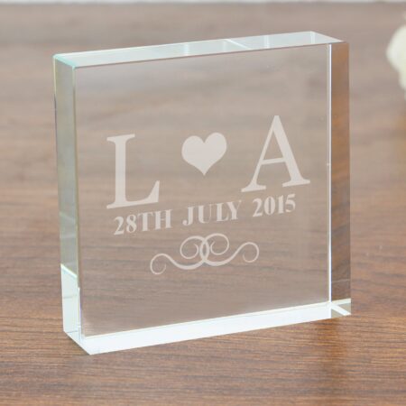 Personalised Monogram Crystal Token: 2 - Crystal Tokens By Gift Moments