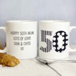 Personalised Monotone Numbers Mug: 1 - Mugs By Gift Moments